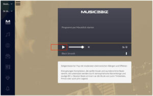 der musikplayer im kundenkonto